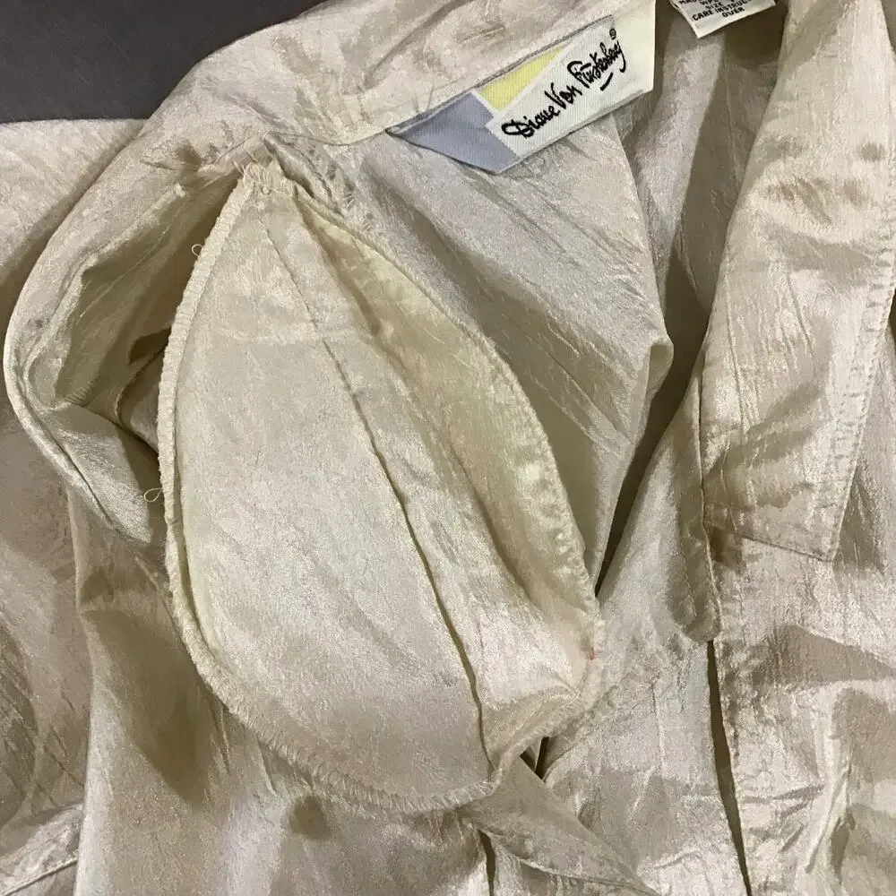 Vintage DVF | Champagne Parachute Blouse Women’s Size 16